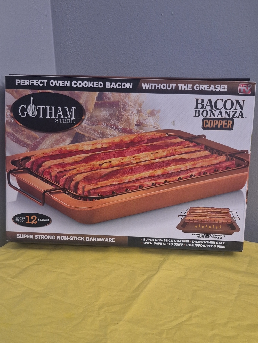 Bacon Bonanza Copper Non-Stick Bacon Pan & Rack - Copper